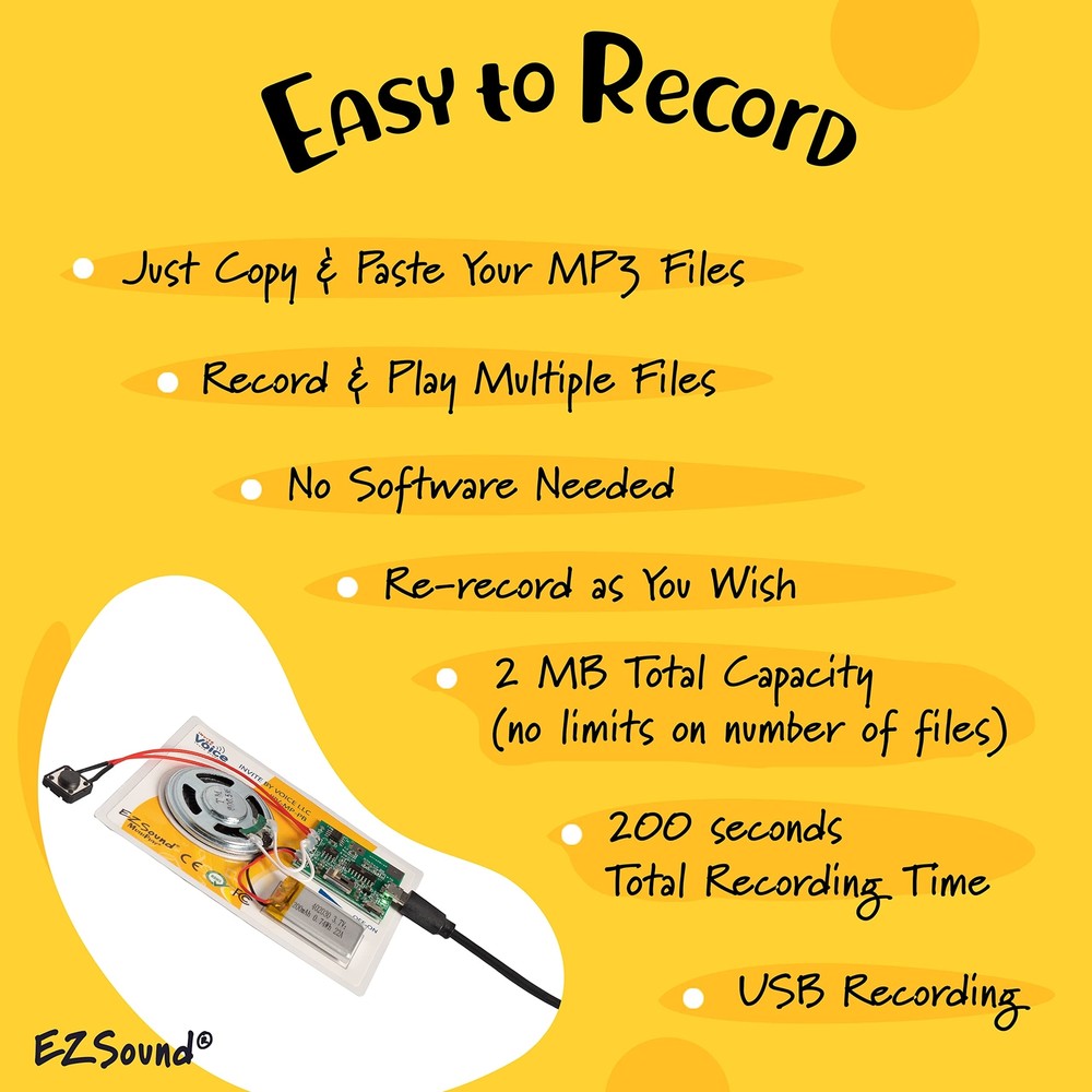 Multiplay Push Button Recordable Sound Chip | Plays Multiple Recordings | Rec...