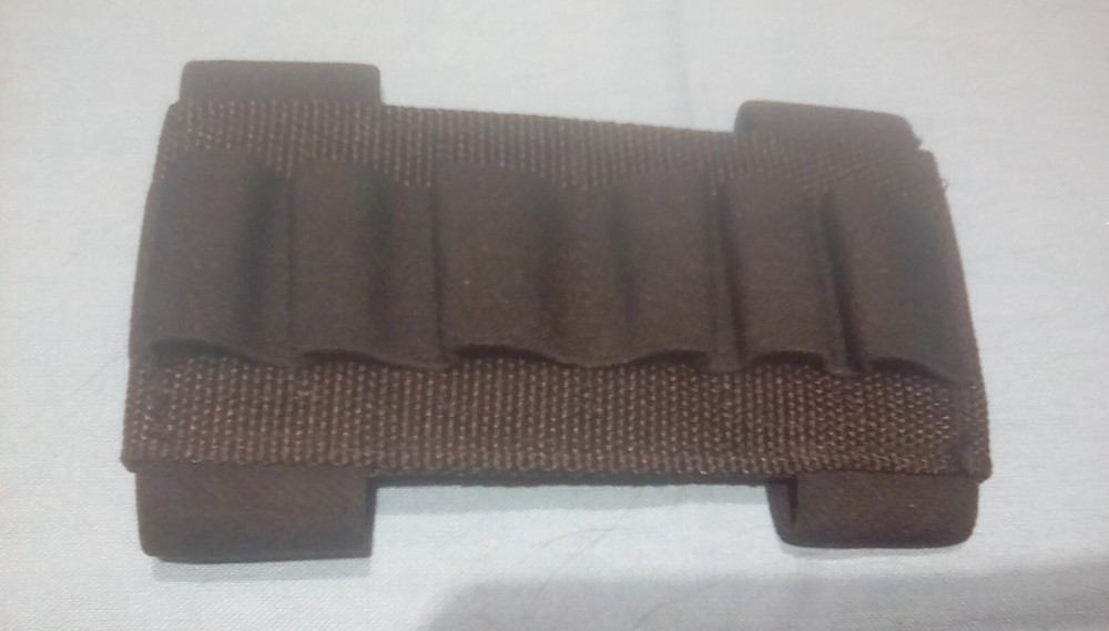 Shotgun Buttstock Shell Holder 6 Rd Blk Nyl/Elastic