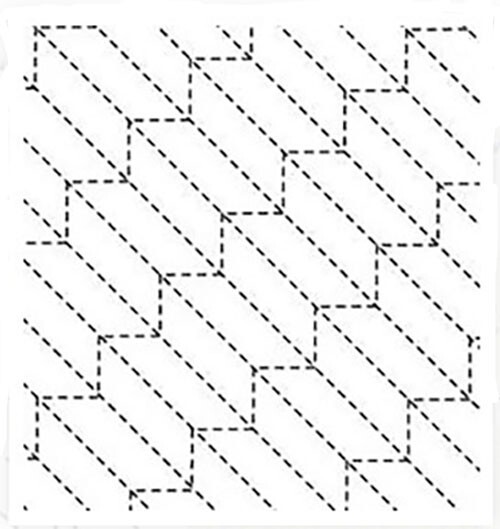 009 - Yabane (Diagonal Arrows) - Sashiko Pre-printed Sampler - #9 WHITE