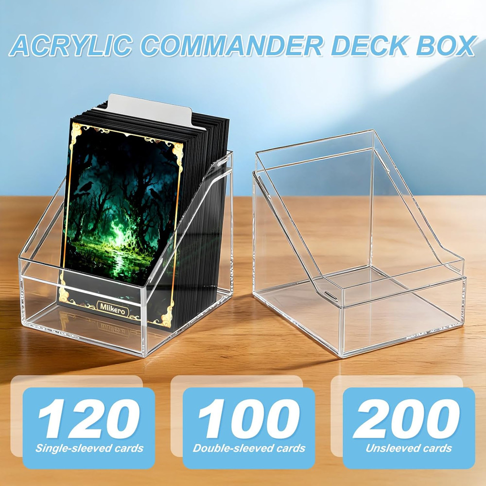 Card Deck Cases 6 Pack Acrylic Commander Deck Box Holding 100+ Sleeve...