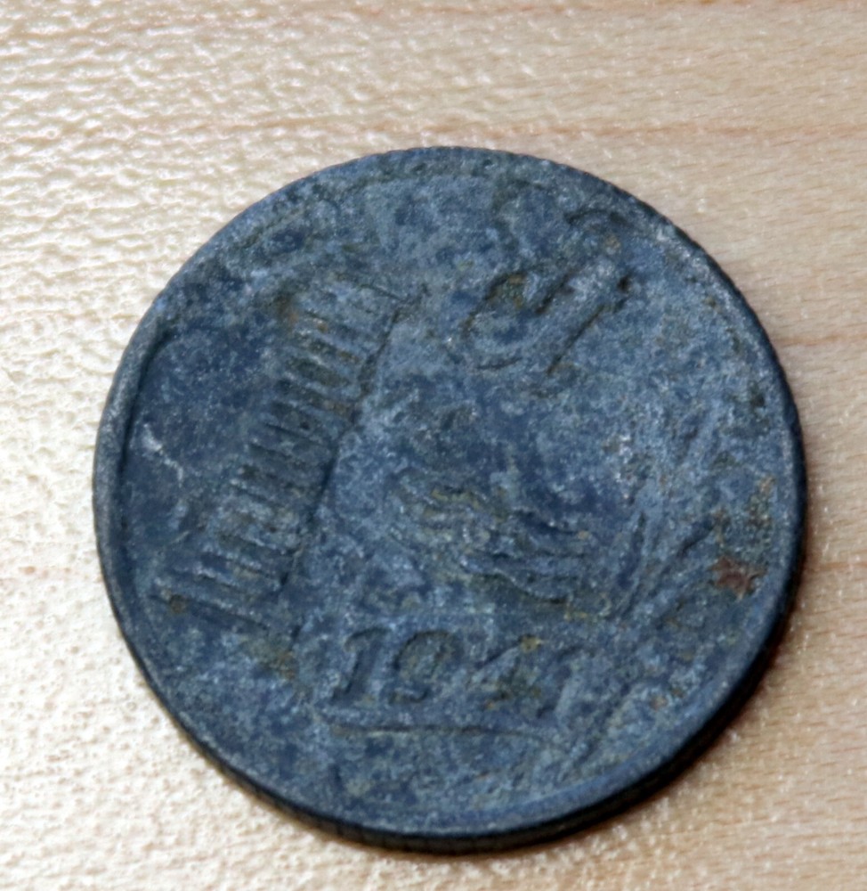 1941 Netherlands 1 Cent Zinc WWII