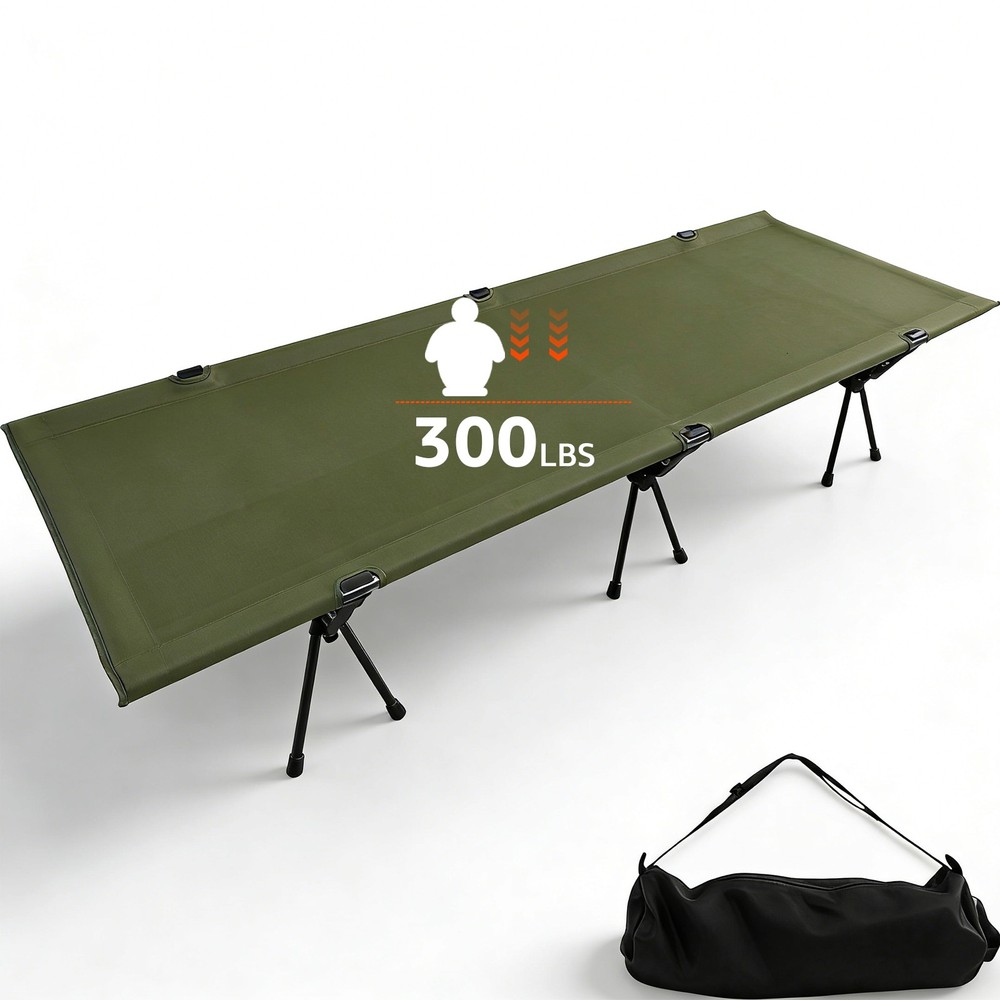 Portable Folding Camping Cot with Carry Bag, Versatile Backpacking Bed