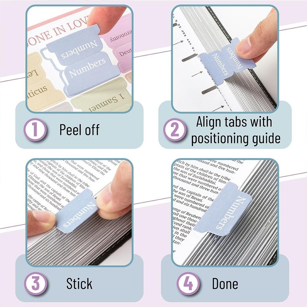 Bible Tabs 75pcs Laminated Minimal Morandi Index Tabs for Study Bible