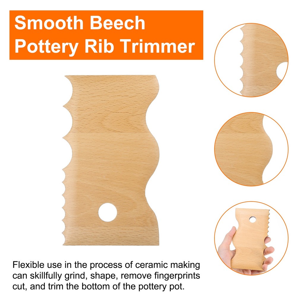 Pottery Ribs Trimming Tools Beech Pottery Profile Various Wave Design New