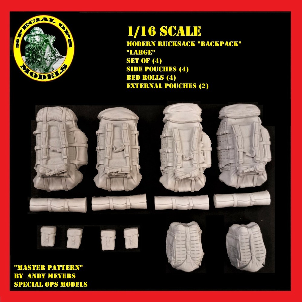 1/16 scale Modern Molle Rucksacks (BACKPACKS) "LARGE" Assault Backpack style #C
