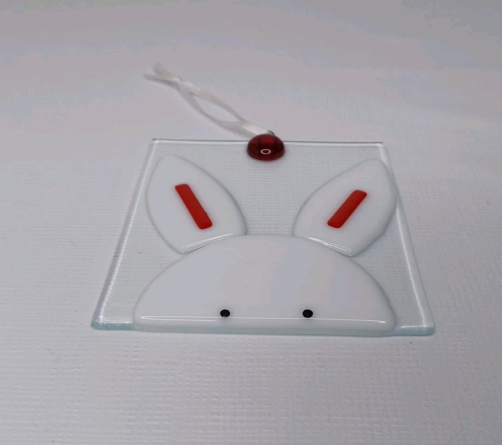 Clear Glass Bunny Rabbit Easter Decor Suncatcher