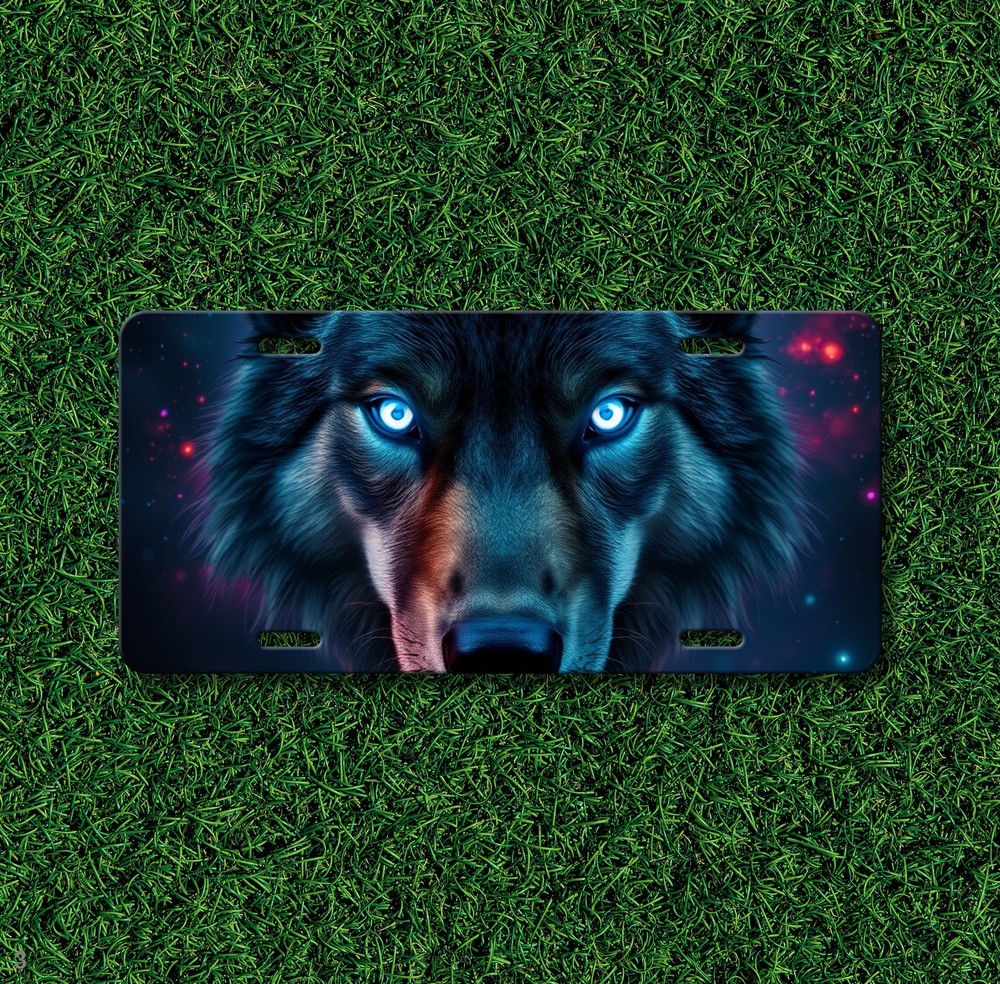 Powerful Wolf License Plate Customizable Car Tag Gift Idea