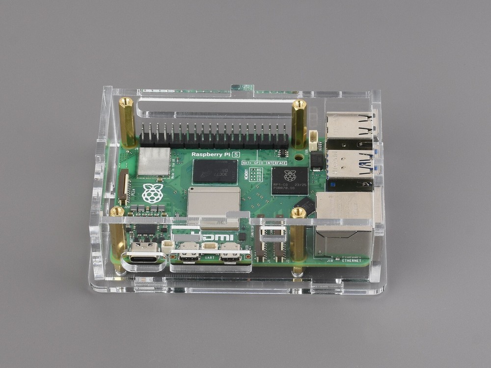 Waveshare Clear Acrylic Case for Raspberry Pi 5 installing Active Cooler