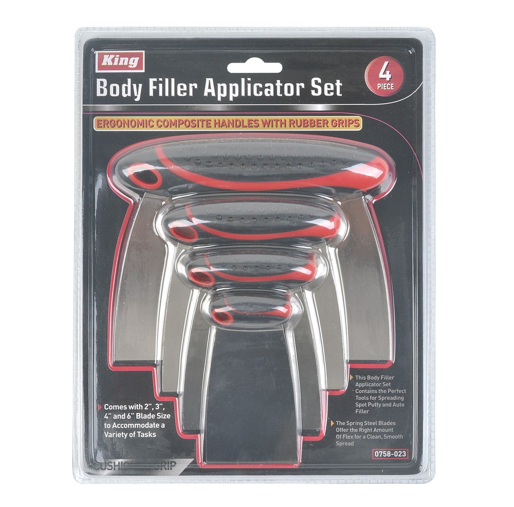 4-PC Auto Body Filler Spreader, 2"-6" Spreader