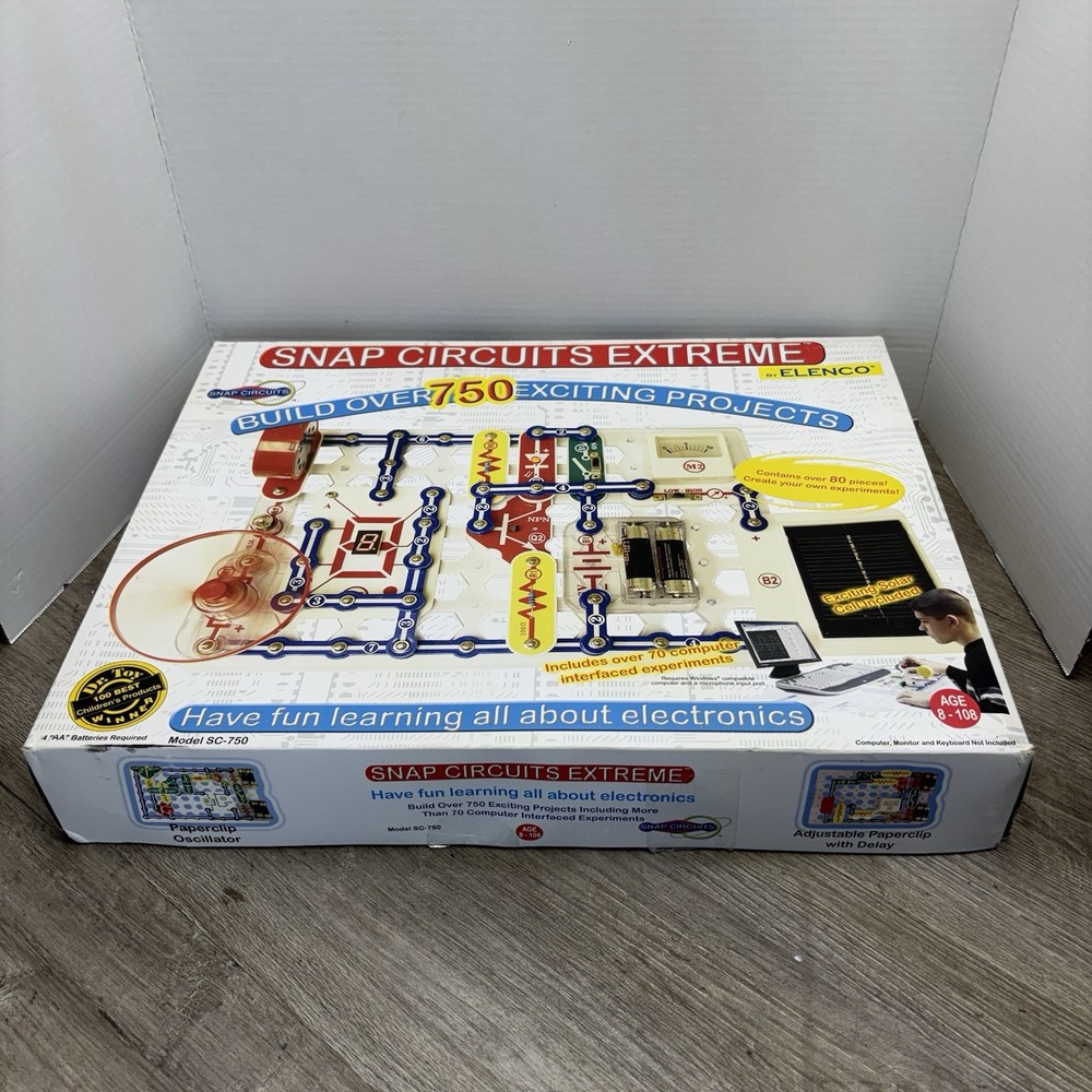 Elenco Electronics Snap Circuits Extreme 750 Experiments Kit Mostly Complete