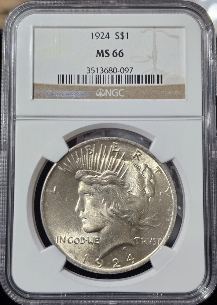 1924 Peace Dollar MS-66 NGC VIDEO