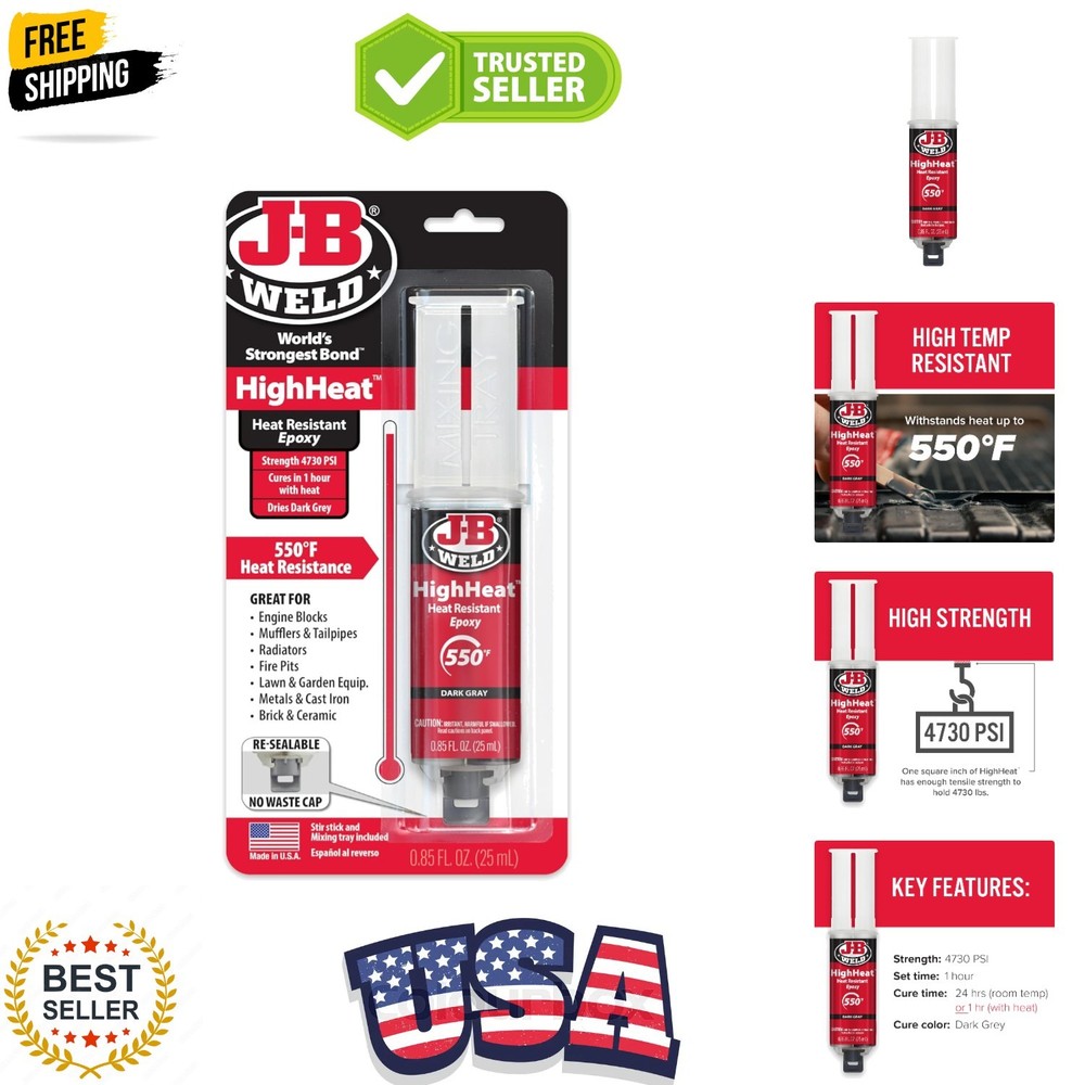 High Heat Epoxy Syringe, Dark Grey