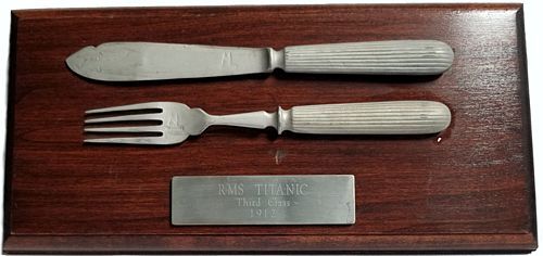 Titanic Gifts. Mounted Knife & Fork (Third Class Set)