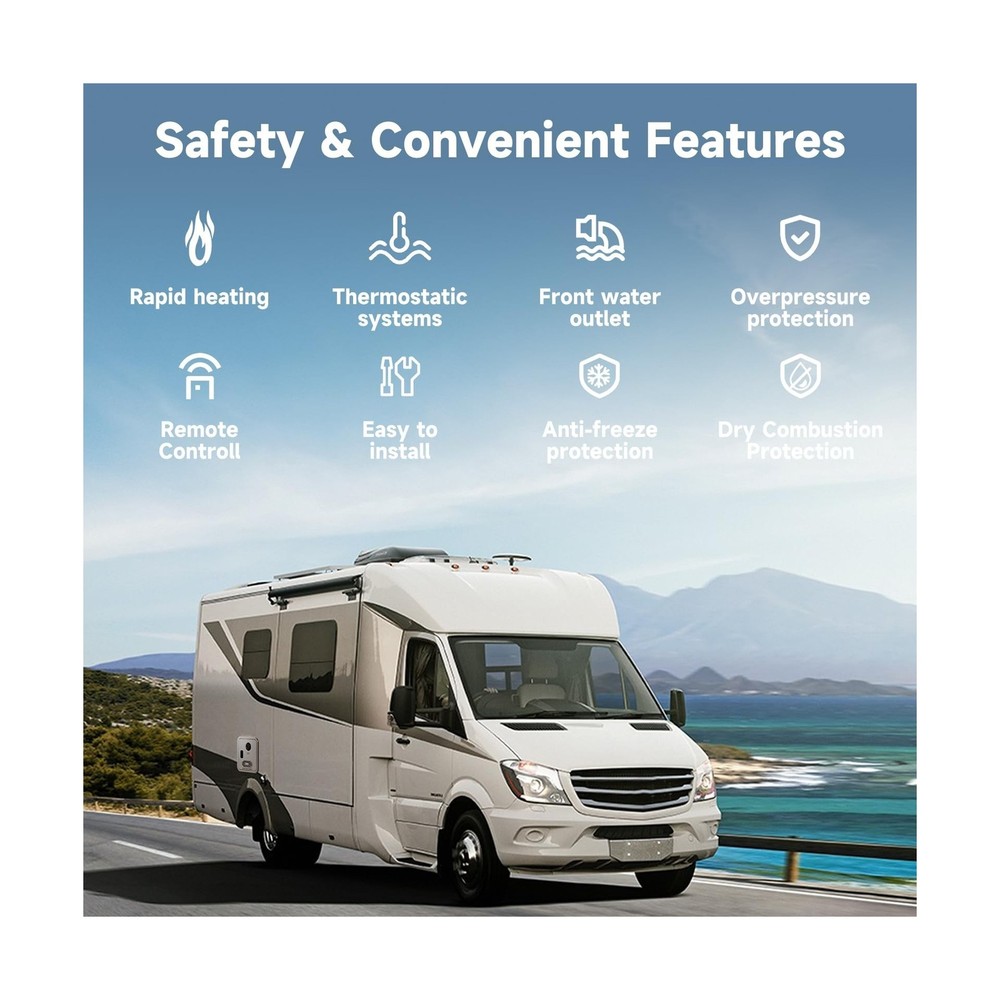 RV Tankless Water Heater,55,000 BTU RV Instant Water Heater with Remote Contr...