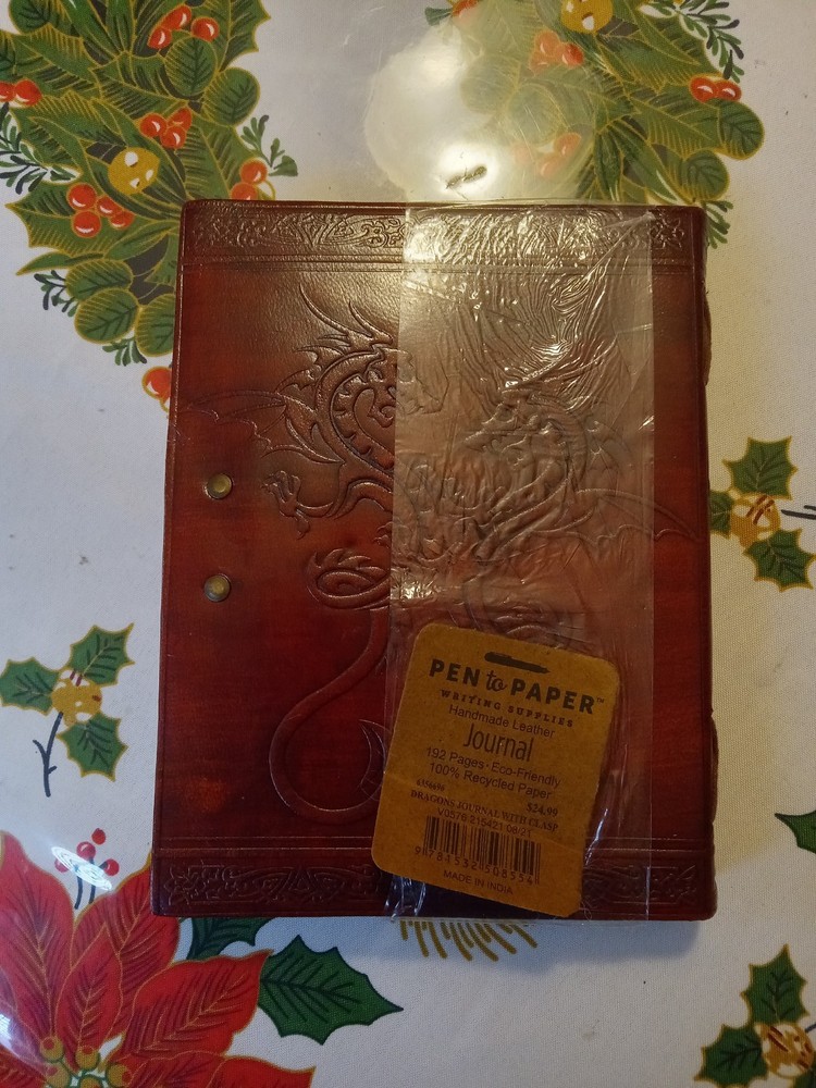 Double dragon embossed journal with metal lock