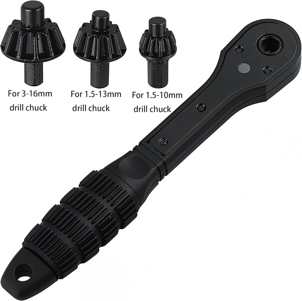 2-In-1 Ratchet Drill Chuck Key Wrench – Universal Chuck Key Replacement Tool for