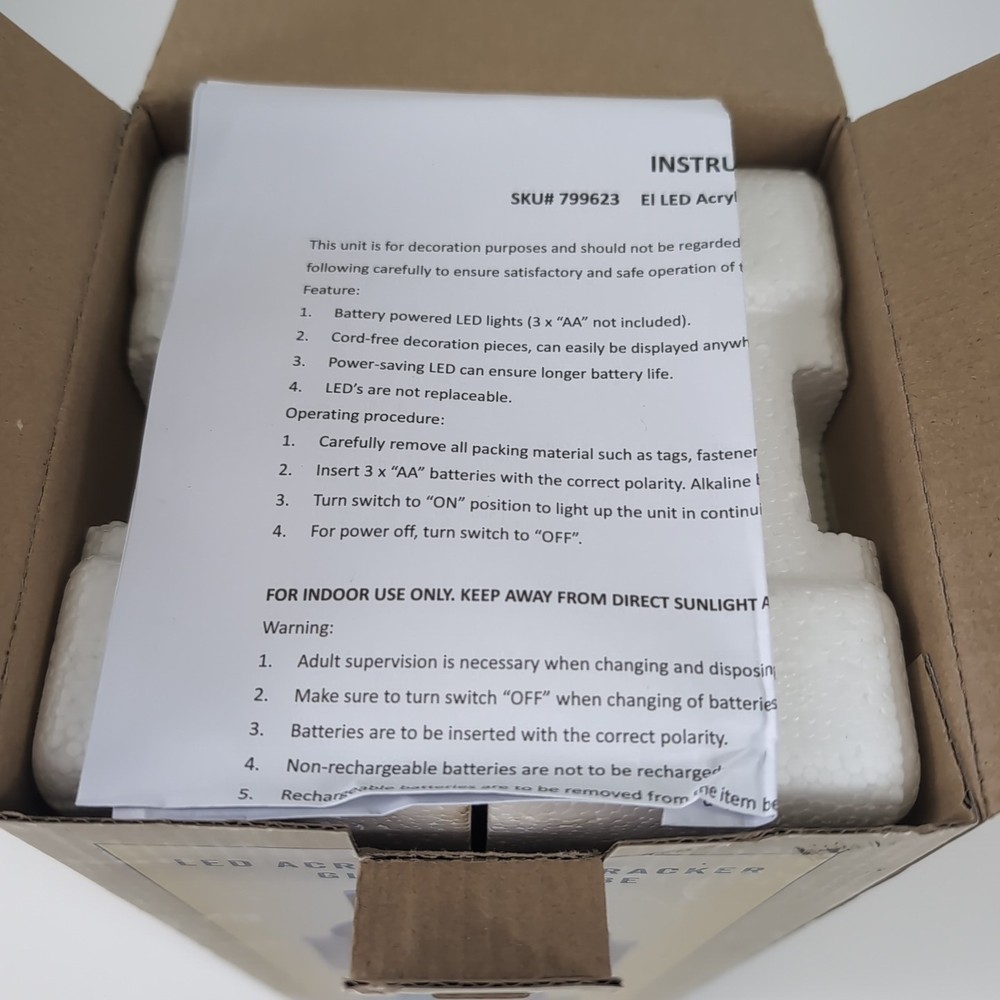 Large 12" Nutcracker LED Acrylic Glitter Motion Globe Light Table Mantel Holiday