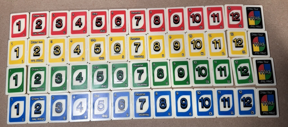 Uno Rummy-Up Game Tiles Replacement Number Plastic Card Per Each UPick