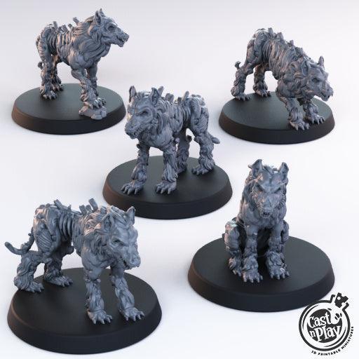 3D Printed Cast n Play - Hellhounds 28mm 32mm D&D