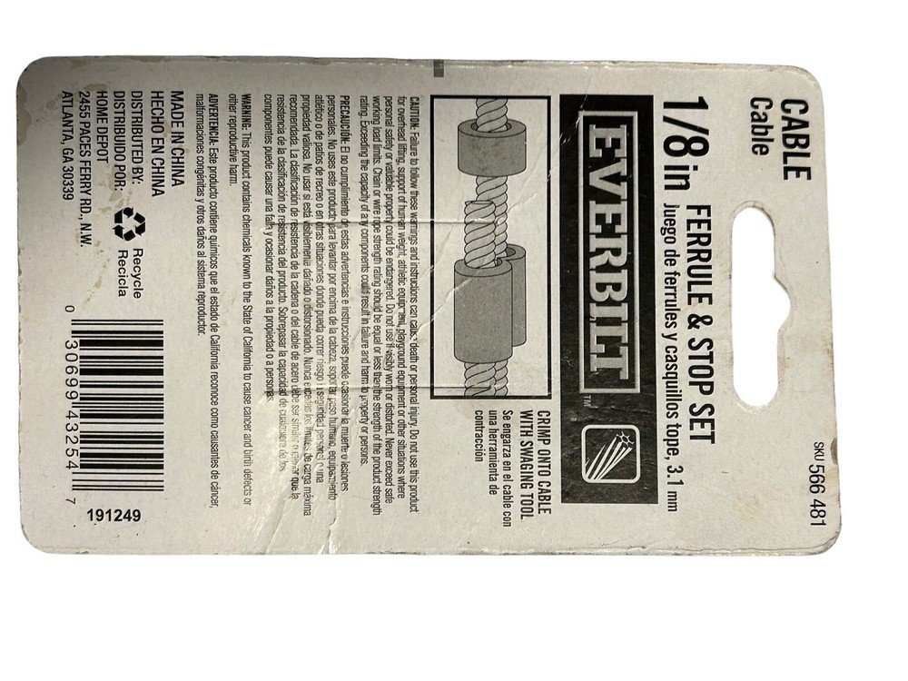 Everbilt FERRULE & STOP SET 1/8