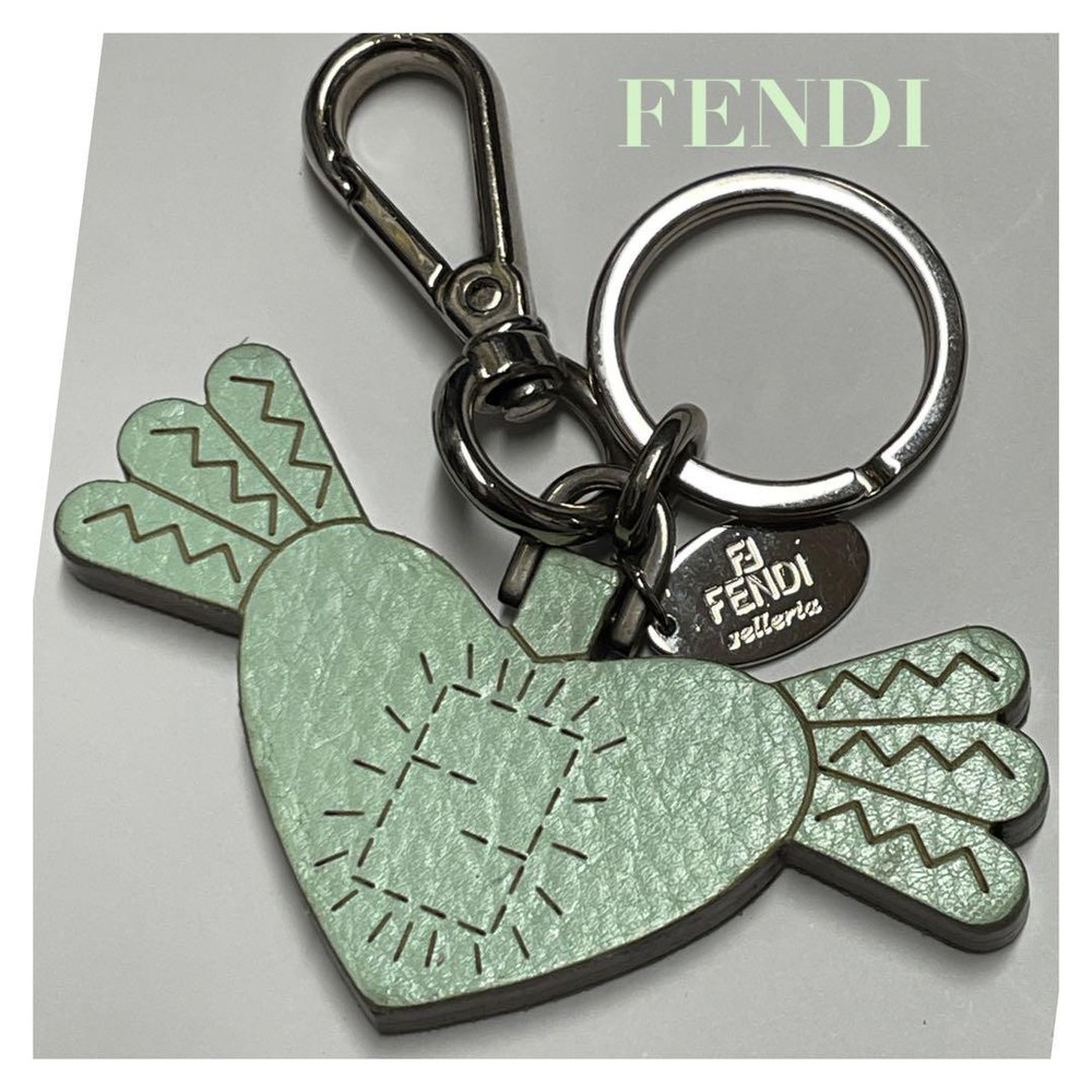 FENDI Green X Silver Keychain Key Ring