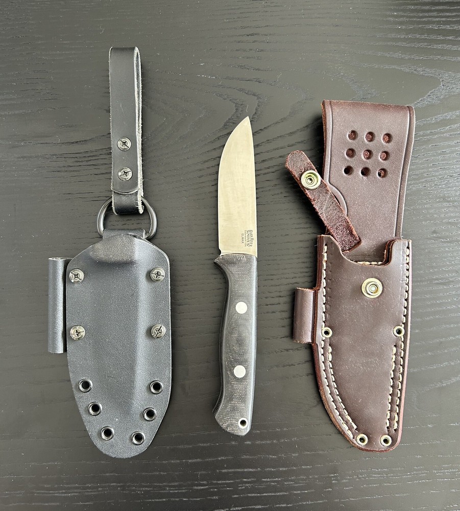 Bark River Bravo 1 LT ELMAX Rampless + Kydex Sheath + Leather Sheath!