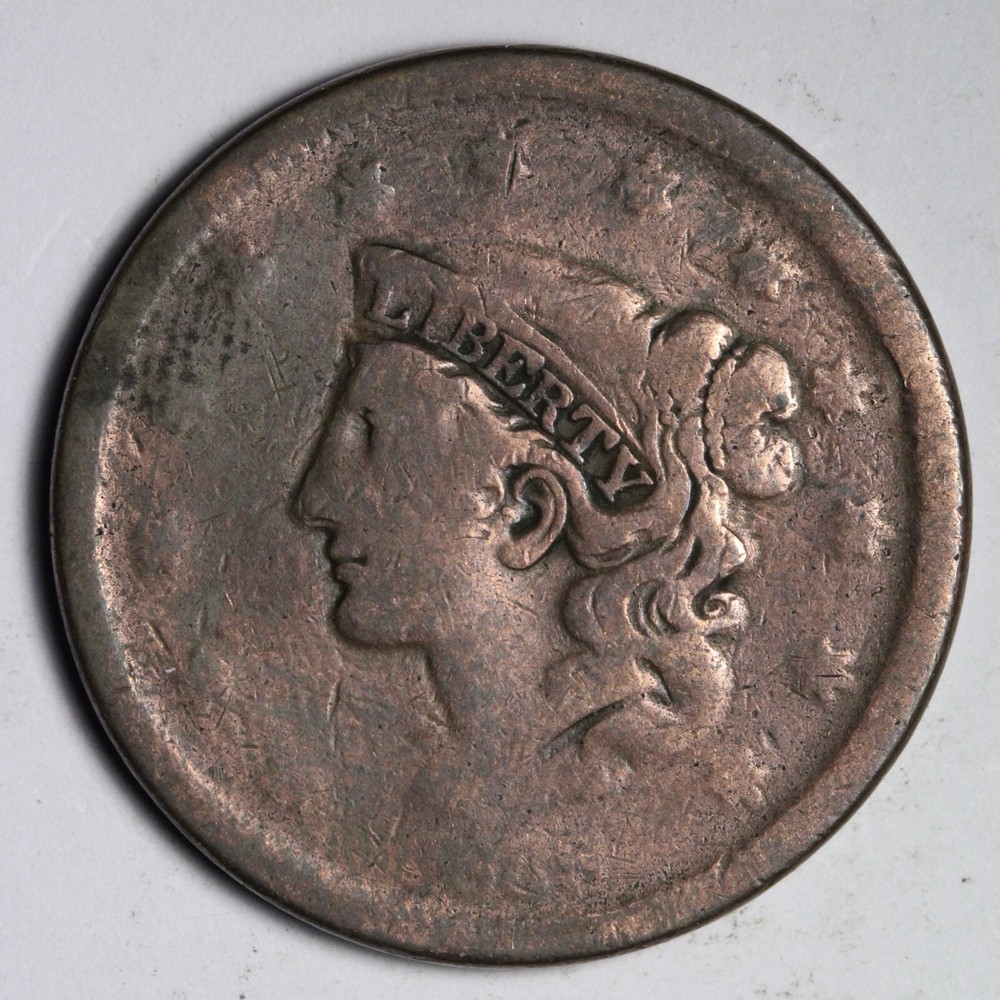1838 Coronet Head Large Cent E262 KQM