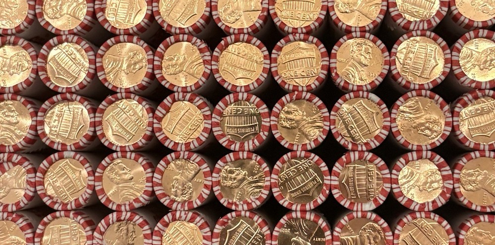 5 Uncirculated 2025 D Pennies In Sleeves