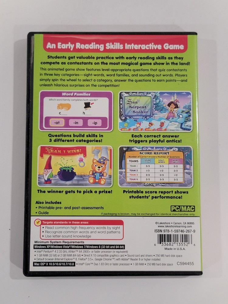 9 Lakeshore Math Reading Science Learning CD-ROM (PC/MAC) Grade Pre-K - K & 1st