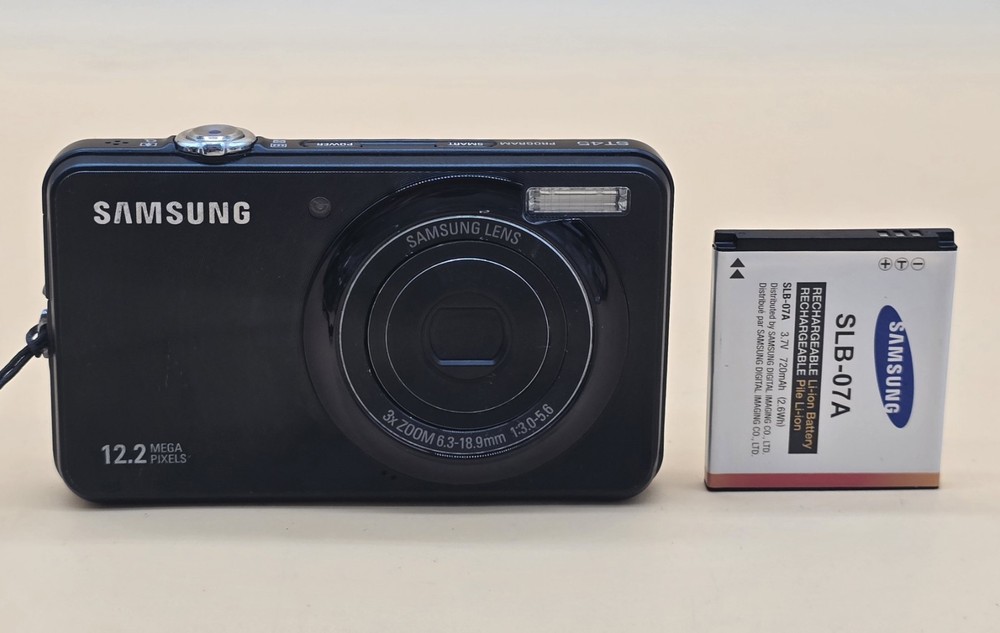 Samsung ST45 12.2MP Digital Camera Black Tested. See Description.