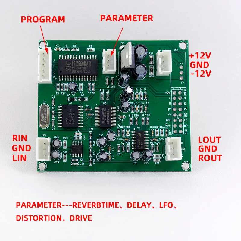 DSP16 Digital Reverb Circuit Module Echo Delay Control Effect Microphone Mixer