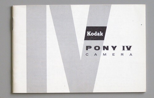 Kodak Pony IV Camera Instruction Manual