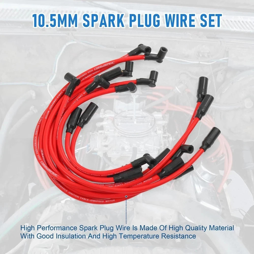JDMSPEED New Performance Spark Plug Wire Set 10.5mm Replacement for Chevy GM LT1