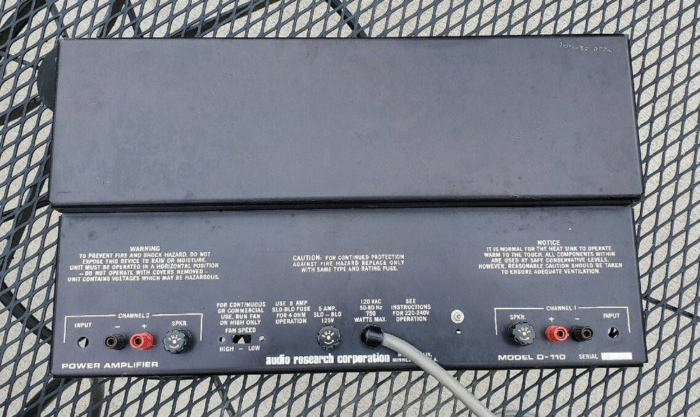 Audio Research D-110 Rear Panel