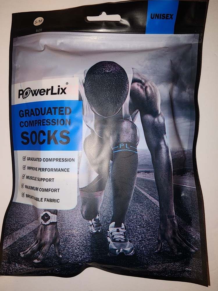 PowerLix Unisex Graduated Compression Sock Size S/M