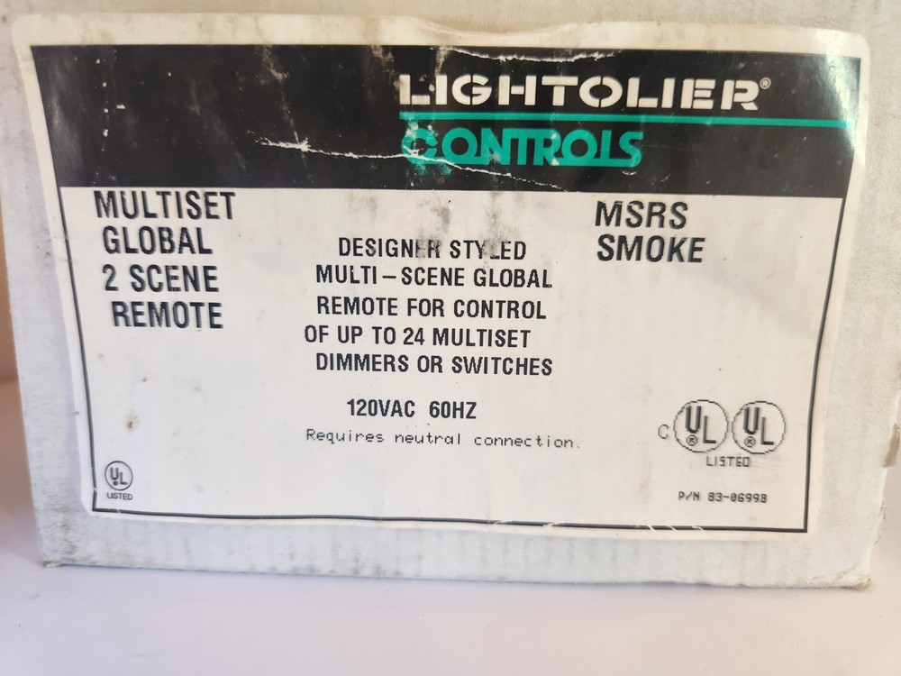 Lightolier Multiset Global 2 scene Remote MSRS Smoke