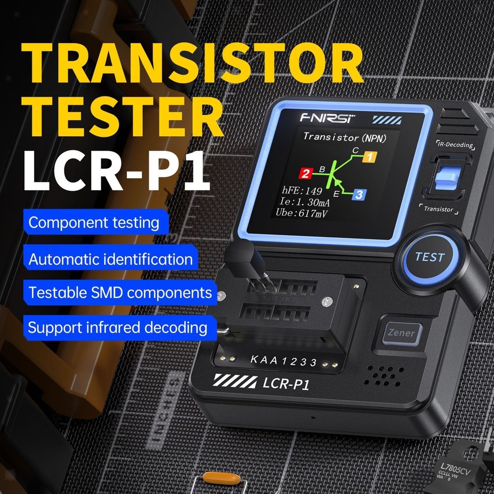 Transistor Tester Kit Transistor Meter Anti Scald Color Display Handheld