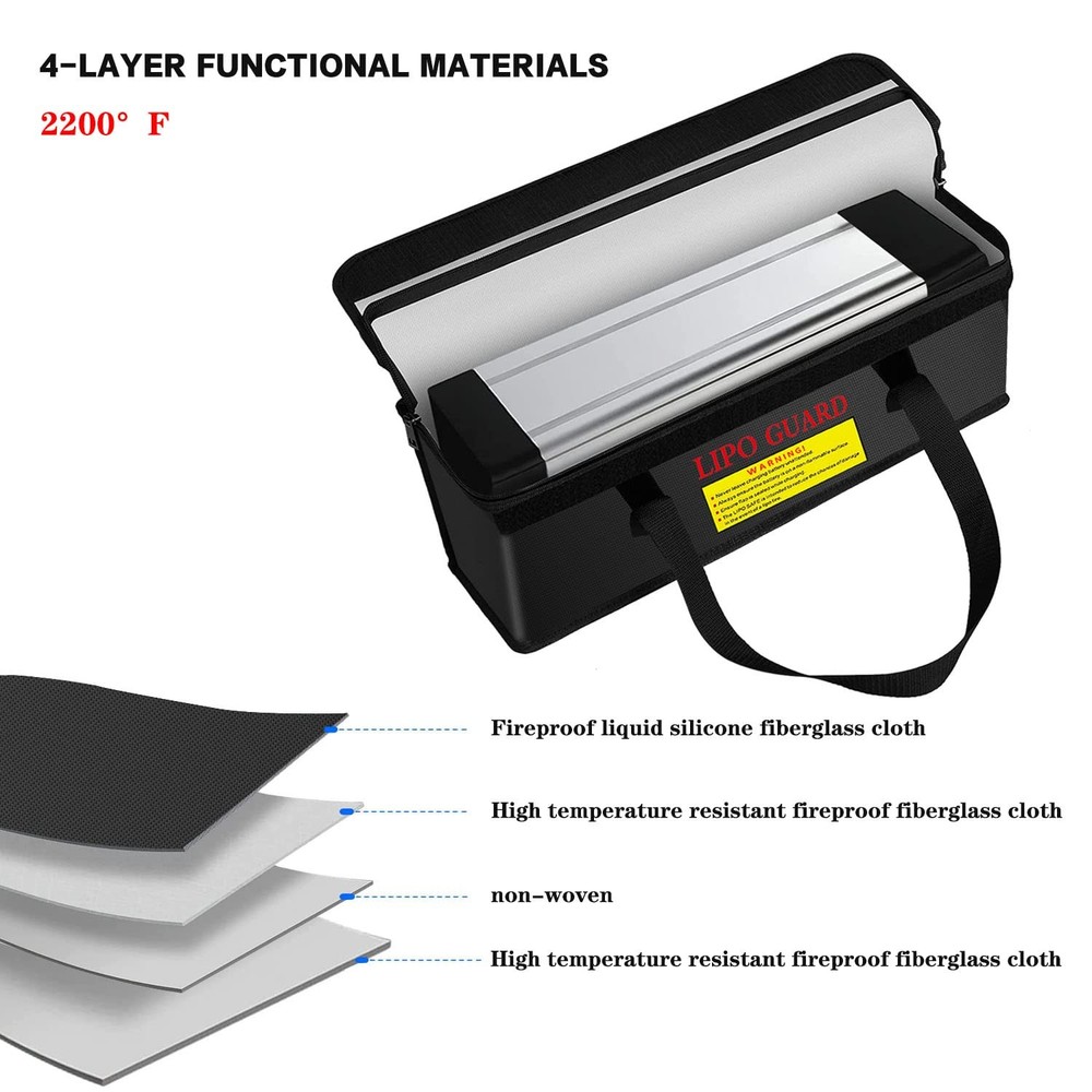 Lipo Battery Safe Bag Fireproof Storage Case