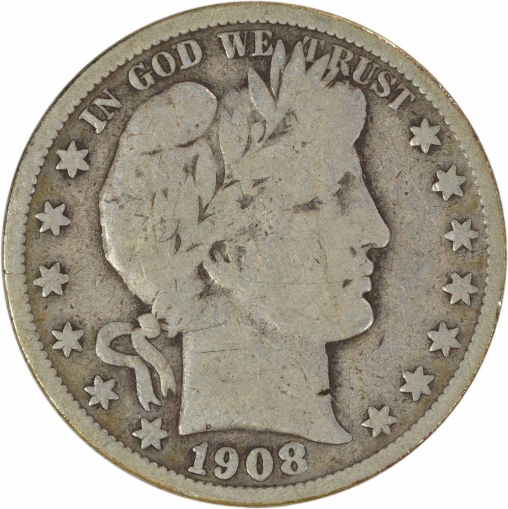 1908-S Barber Silver Half Dollar VG Uncertified #316