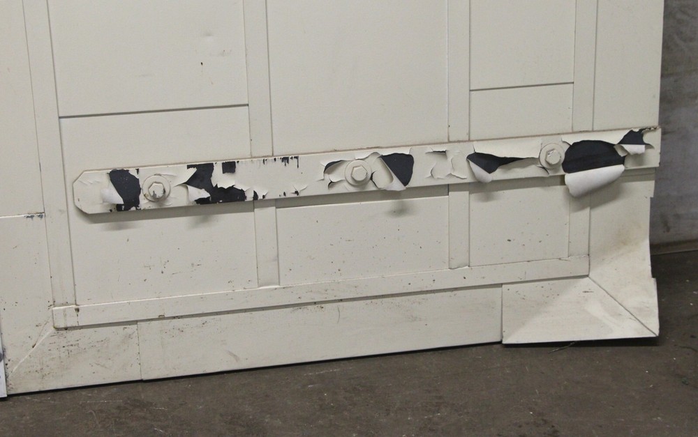 Painted White Fire Double Doors with Push Bar 89.75 x 72