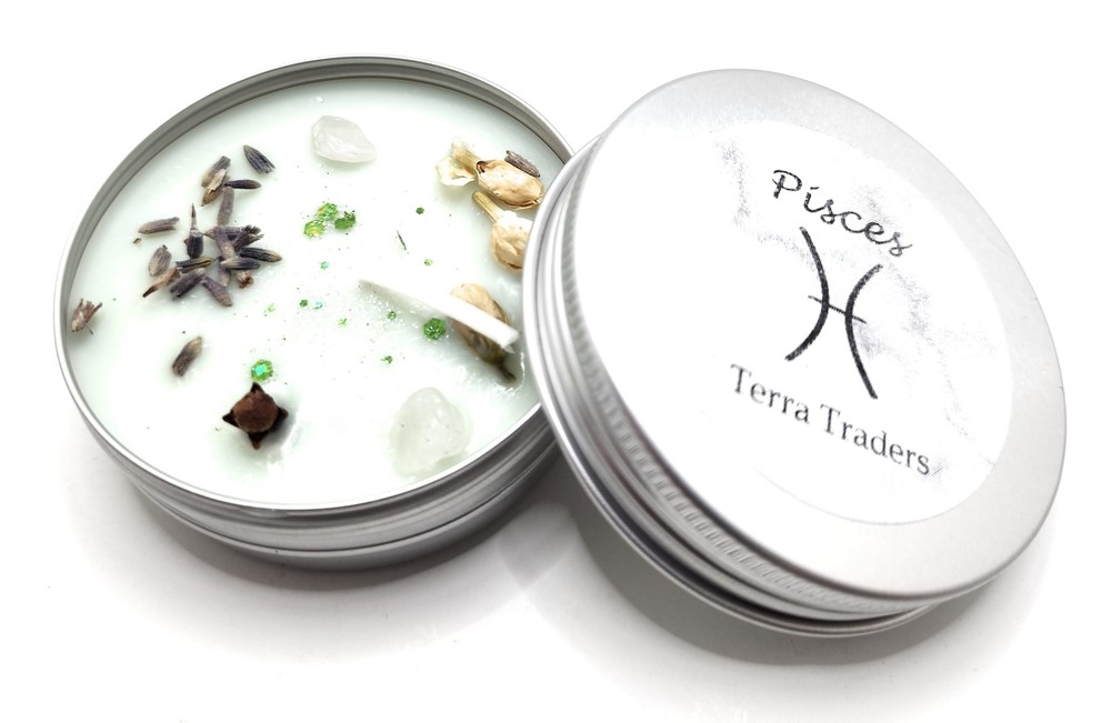Pisces Zodiac Charged Candle