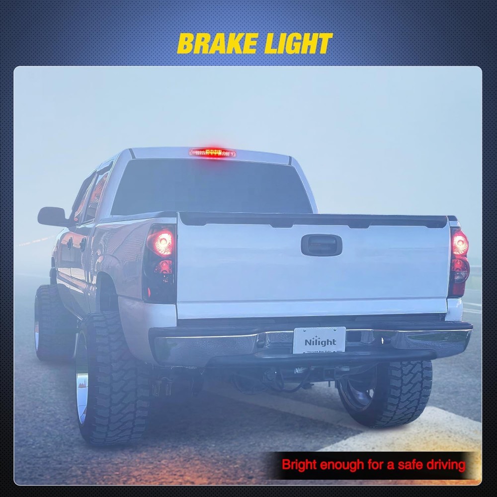 Third Brake Light Tail High Mount 3Rd Stop Cargo Reverse LED Lights Red Shell fo