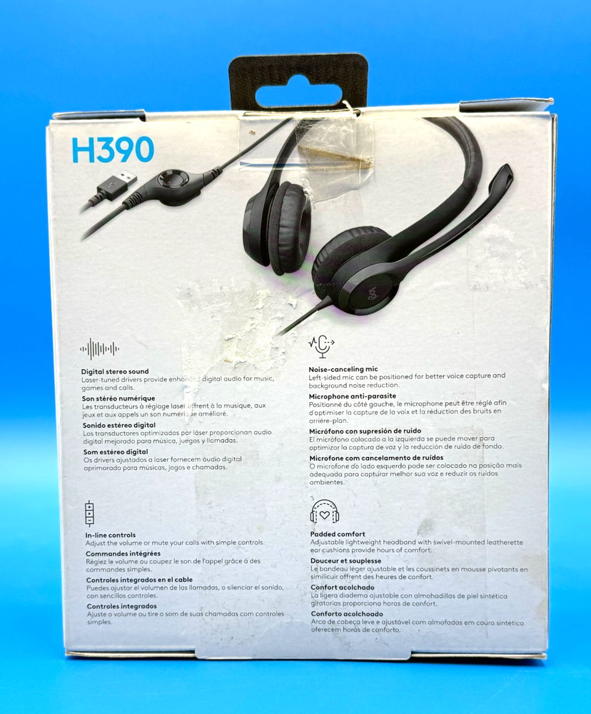 Logitech H390 USB Headset 981-000014 💚❤️💚❤️ NEW!!! OPEN BOX!!! 💚❤️💚❤️