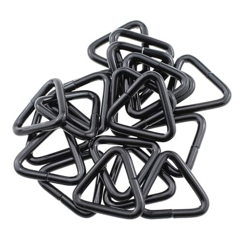 RLECS 20PSC 1 Inch Black Metal Triangle Ring Buckle Triangle Closure Ring