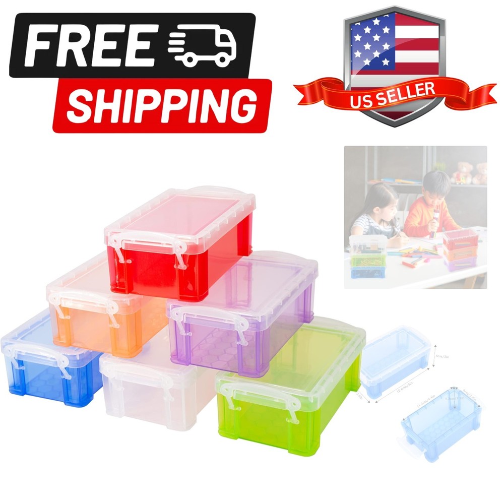 Small Plastic Box, 5" X 2.8" X 2" Stackable Mini Storage Box with Lid, Clear ...