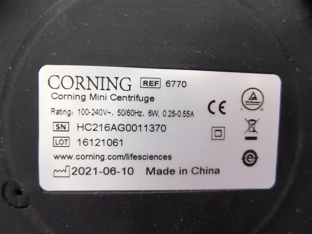 Corning REF 6770 Mini Centrifuge w/ Power Supply