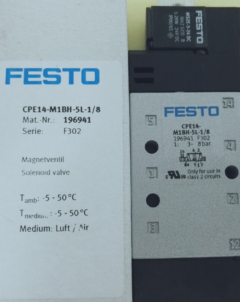 Festo CPE14-M1BH-5L-1/8 196941 Solenoid Valve New One Free Ship CPE14M1BH5L1/8