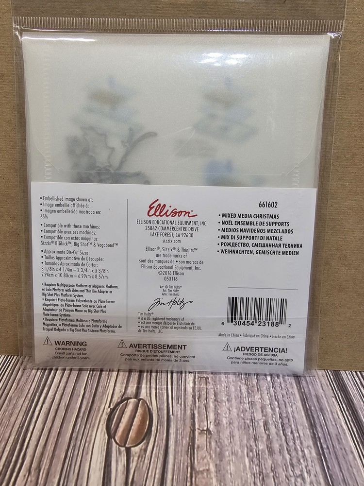 Tim Holtz Sizzix *MIXED MEDIA CHRISTMAS* 3-pc Metal Dies Thinlits 661602