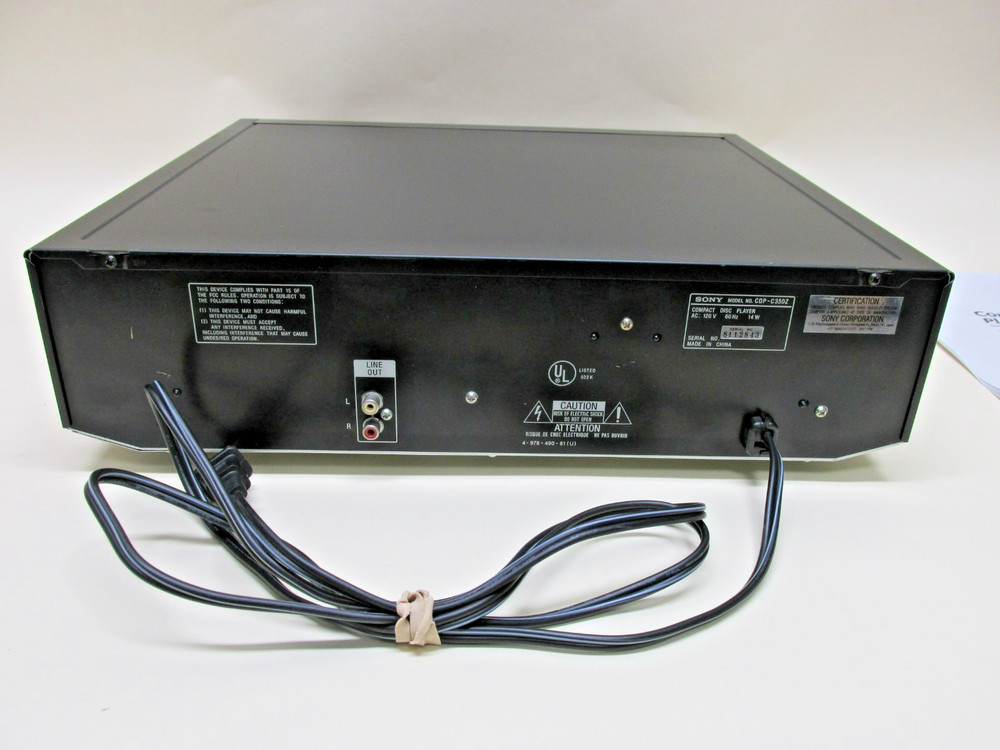 Sony CDP-C350Z 5 CD Compact Disc Player No Remote Tested