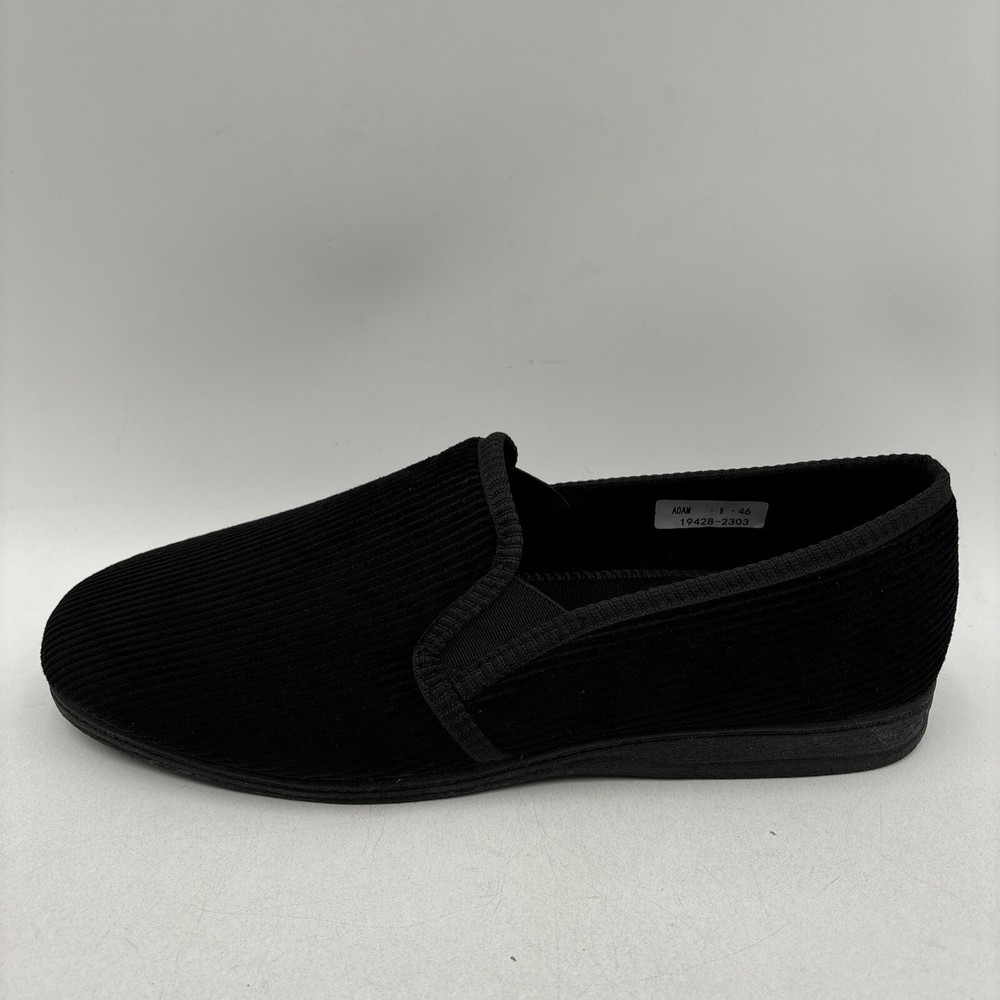 Spring Step ADAM Black Textile Round Toe Loafer Pull On Slippers, Mens Size 46